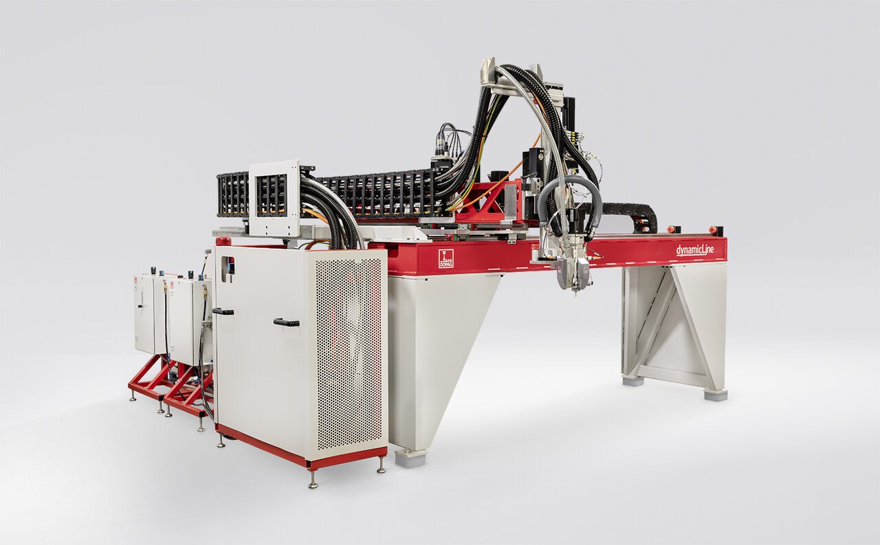 Linear robot for gasketing, bonding, sealing and potting